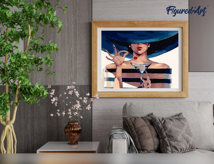 Malen nach Zahlen 40x50cm ohne Keilrahmen Figured’Art Zeit zum Aperitif