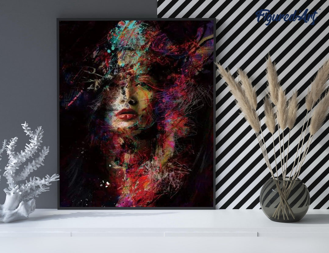 Malen nach Zahlen 40x50cm ohne Keilrahmen Figured’Art Gemalte Frau