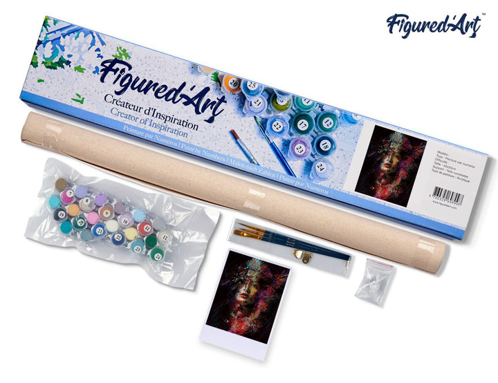 Malen nach Zahlen 40x50cm ohne Keilrahmen Figured’Art Gemalte Frau