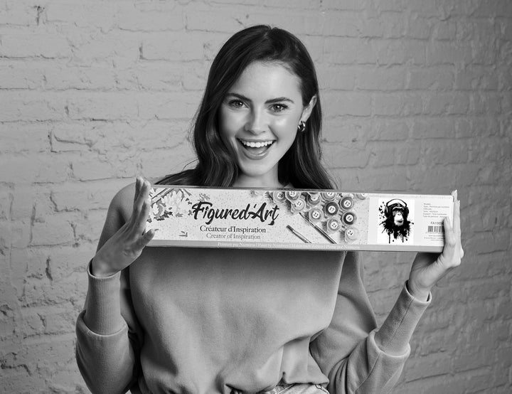 Malen nach Zahlen 40x50cm ohne Keilrahmen Figured’Art Gorilla mit Kopfhörer