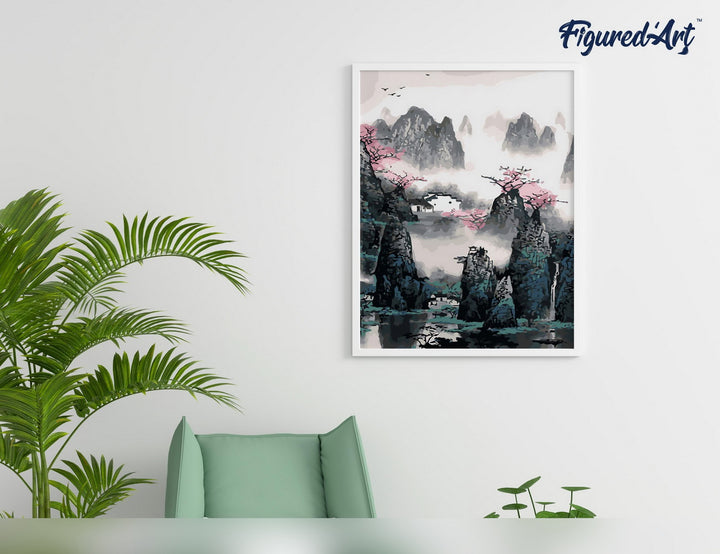 Malen nach Zahlen 40x50cm ohne Keilrahmen Figured’Art Landschaft von China