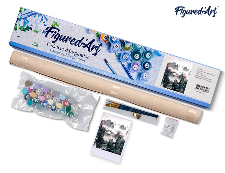 Malen nach Zahlen 40x50cm ohne Keilrahmen Figured’Art Landschaft von China