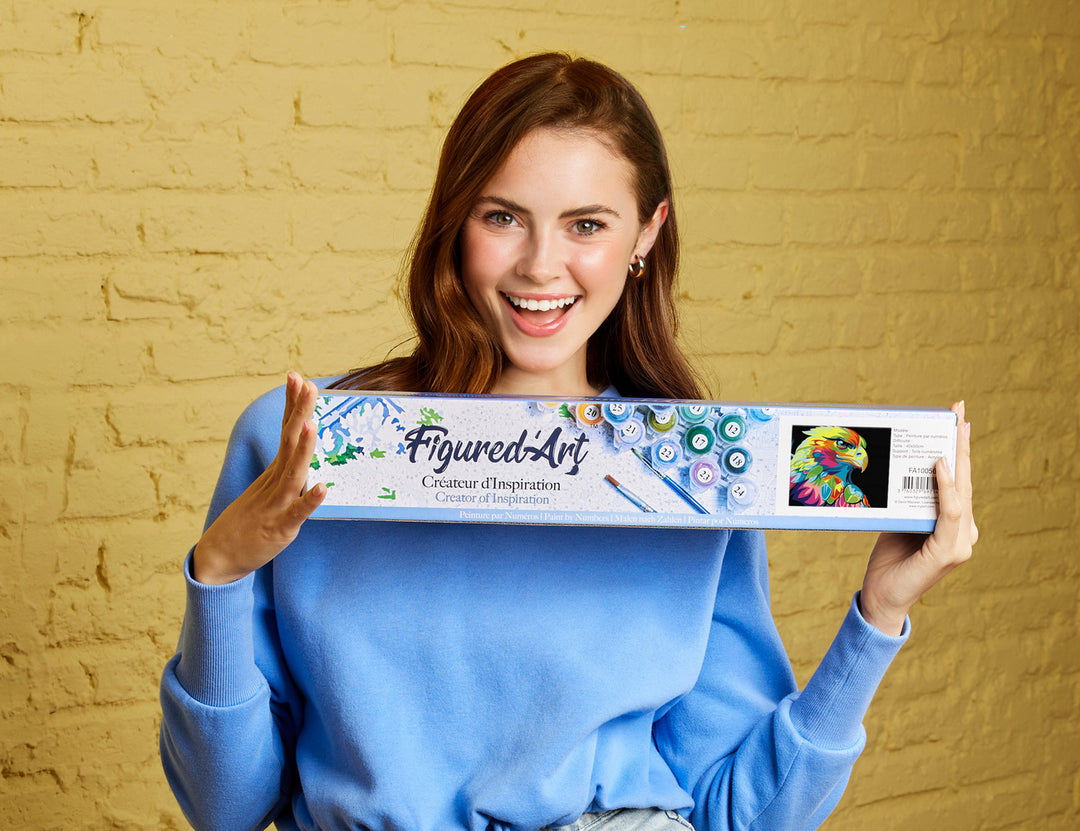 Malen nach Zahlen 40x50cm ohne Keilrahmen Figured’Art Adler Pop Art - Kidis Art