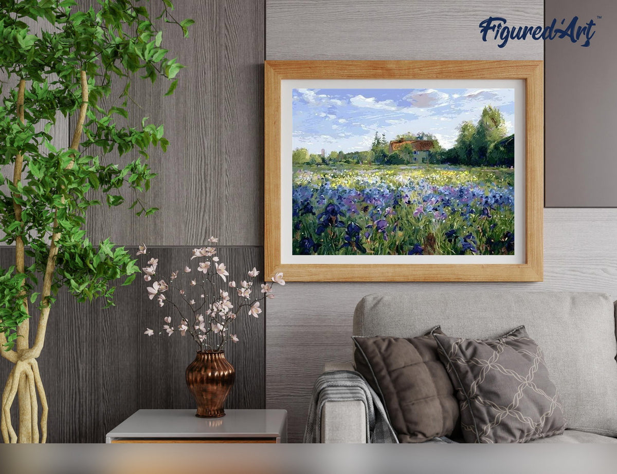 Malen nach Zahlen 40x50cm ohne Keilrahmen Figured’Art Auf dem Land - Kidis Art