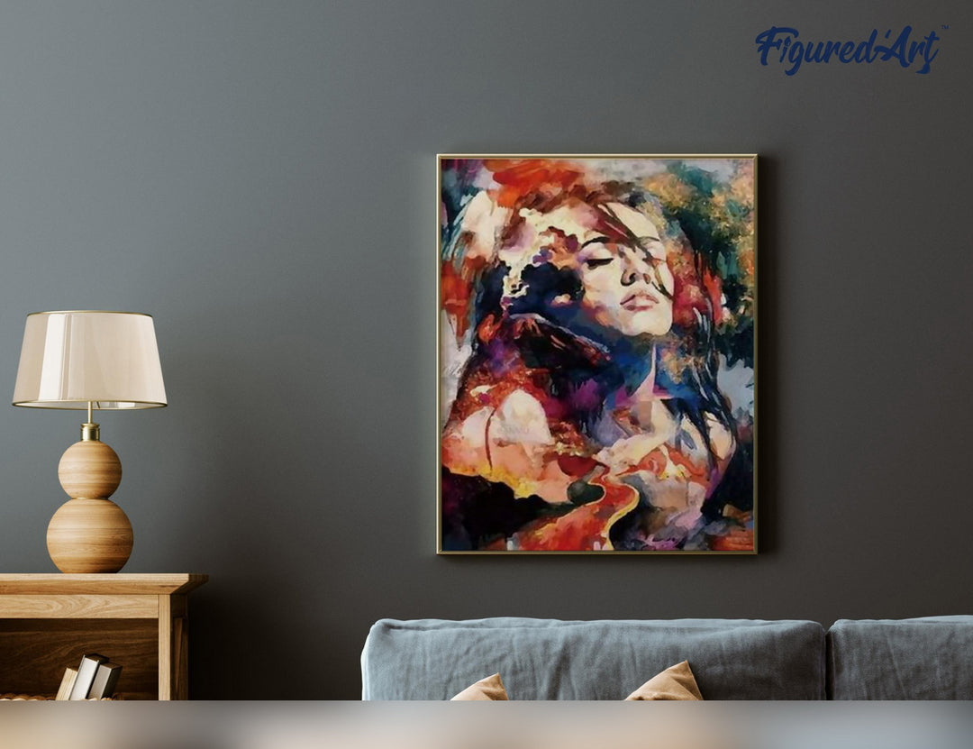 Malen nach Zahlen 40x50cm ohne Keilrahmen Figured’Art Frau Wasserfarbe