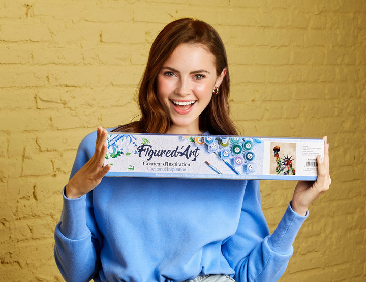 Malen nach Zahlen 40x50cm ohne Keilrahmen Figured’Art Freiheitsstatue - Kidis Art