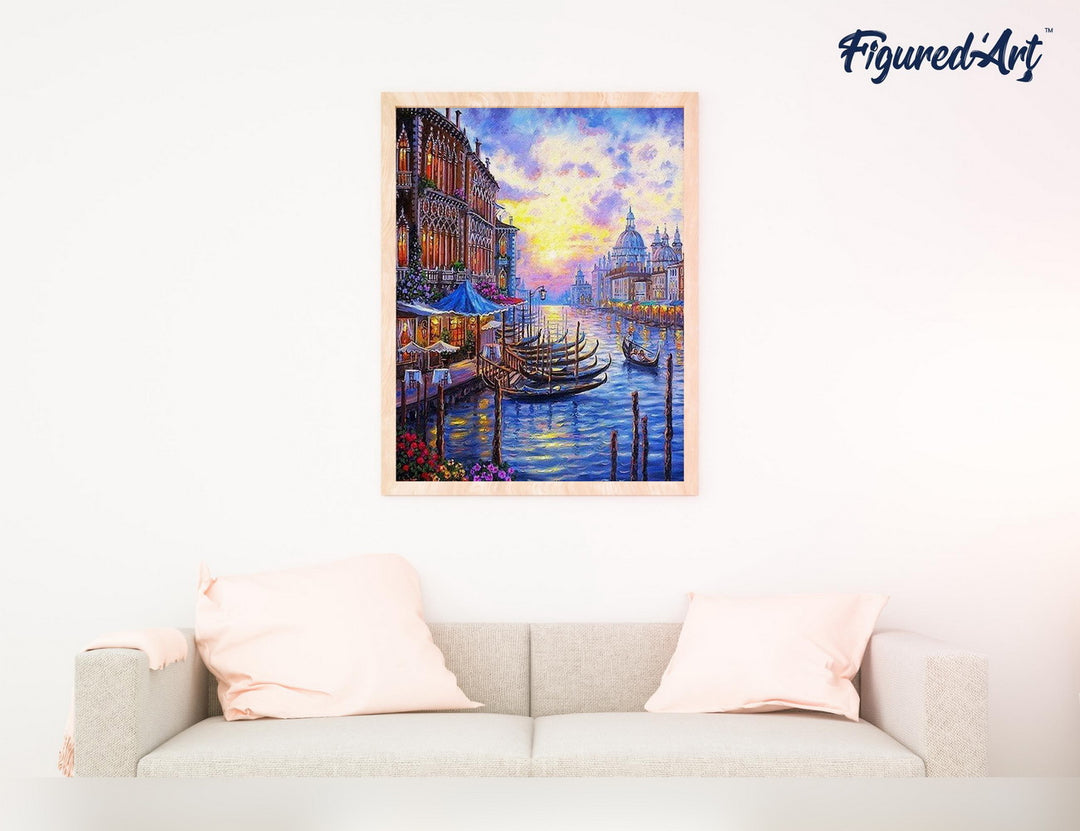 Malen nach Zahlen 40x50cm ohne Keilrahmen Figured’Art Der Grosse Kanal in Venedig