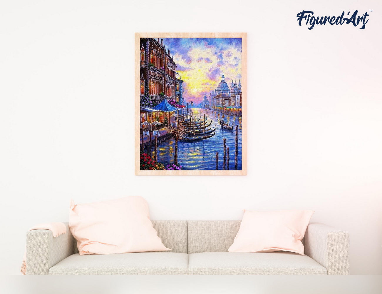 Malen nach Zahlen 40x50cm auf Keilrahmen gespannt Figured’Art Der Grosse Kanal in Venedig - Kidis Art
