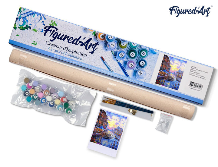 Malen nach Zahlen 40x50cm ohne Keilrahmen Figured’Art Der Grosse Kanal in Venedig