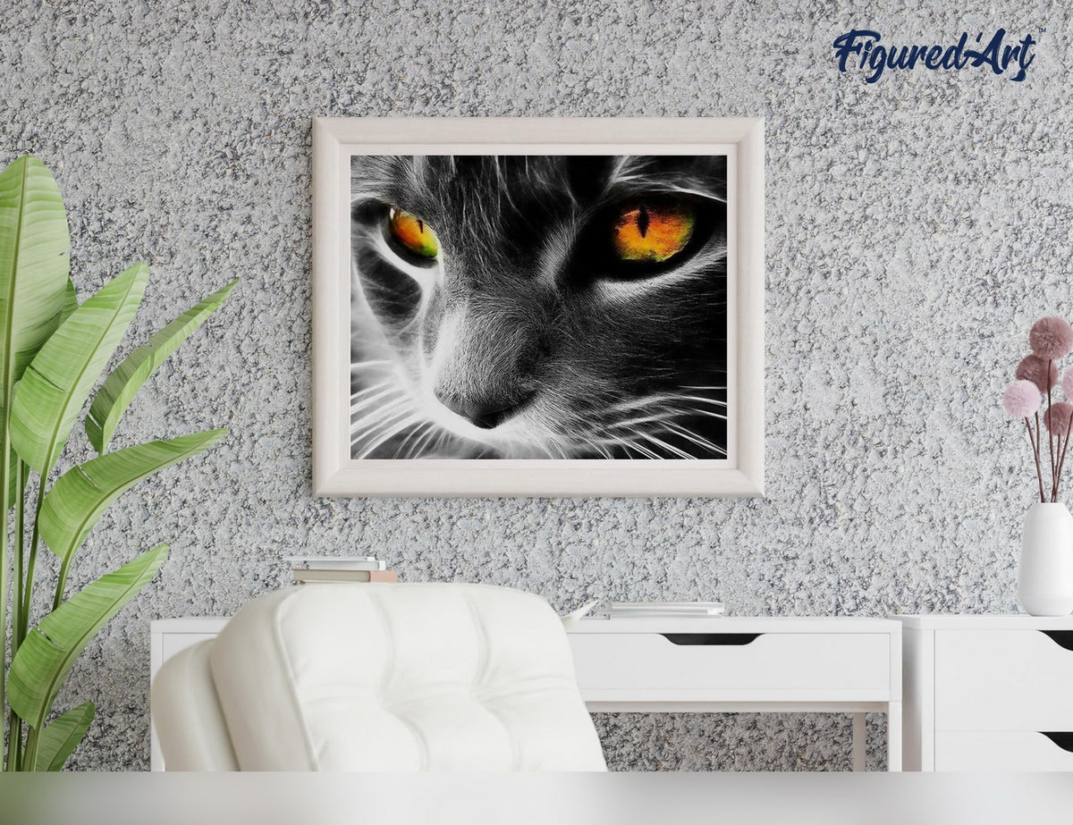 Malen nach Zahlen 40x50cm ohne Keilrahmen Figured’Art Traurige Katze - Kidis Art