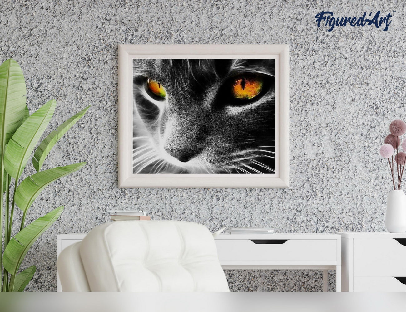 Malen nach Zahlen 40x50cm ohne Keilrahmen Figured’Art Traurige Katze - Kidis Art