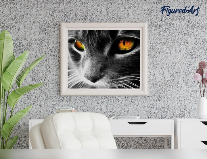 Malen nach Zahlen 40x50cm ohne Keilrahmen Figured’Art Traurige Katze