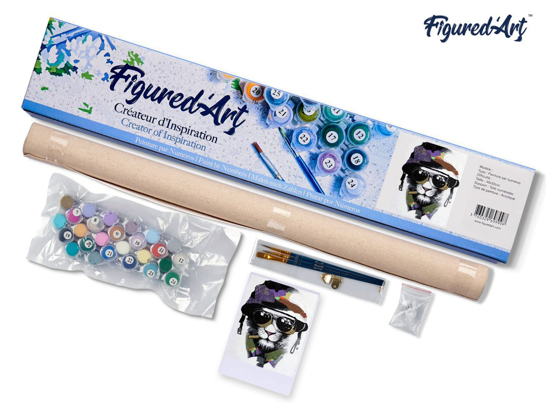 Malen nach Zahlen 40x50cm ohne Keilrahmen Figured’Art Militärhund