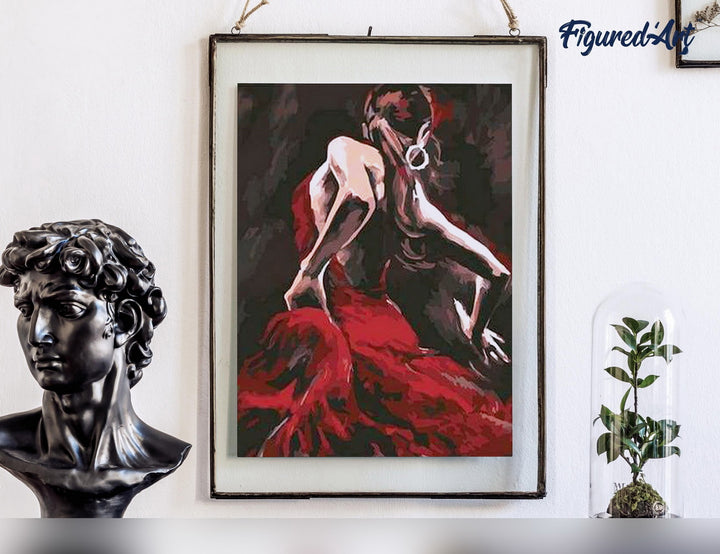 Malen nach Zahlen 40x50cm ohne Keilrahmen Figured’Art Flamenco Tänzerin