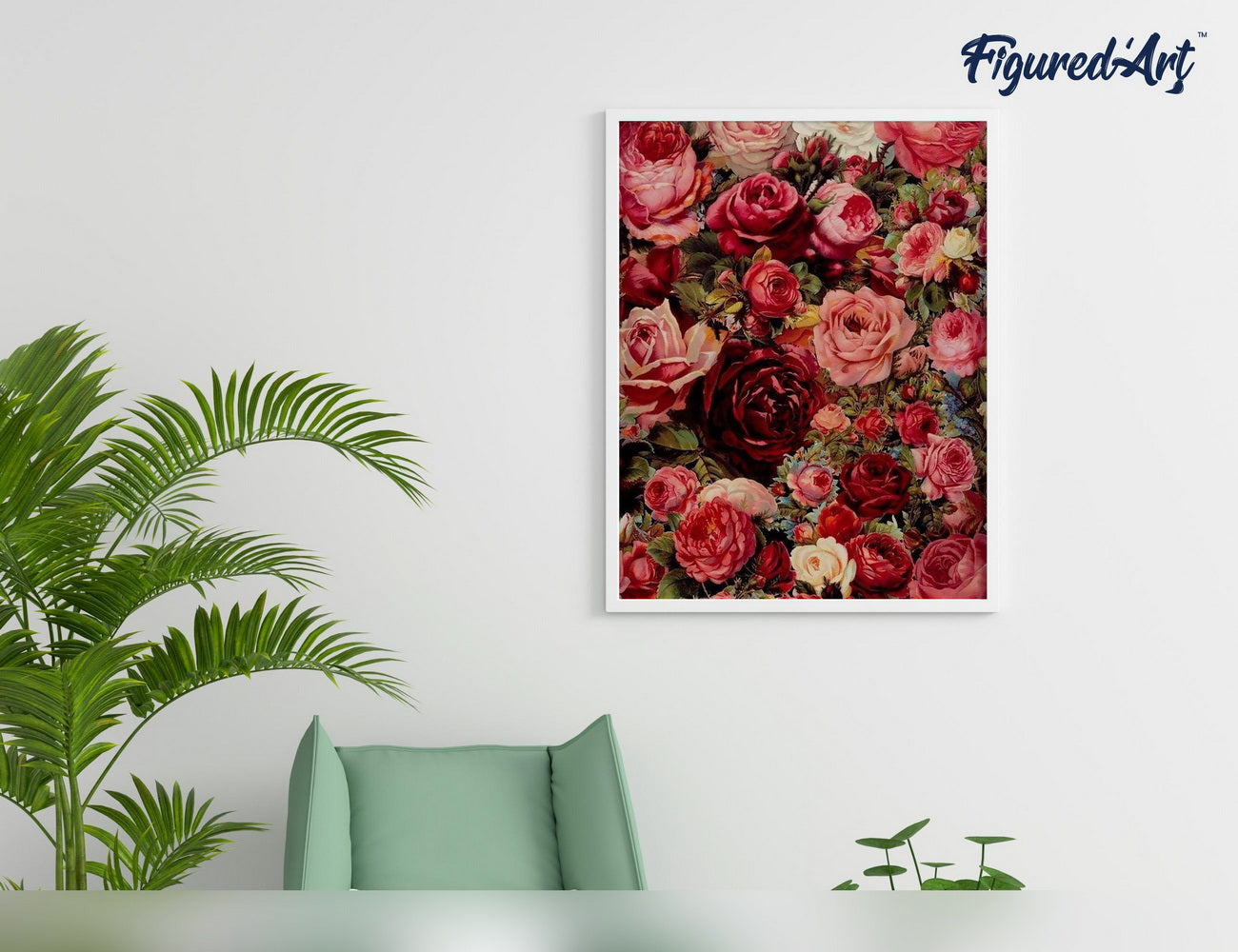 Malen nach Zahlen 40x50cm ohne Keilrahmen Figured’Art Romantische Blumen - Kidis Art
