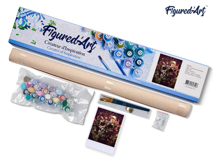 Malen nach Zahlen 40x50cm ohne Keilrahmen Figured’Art Stilisierter Kranich