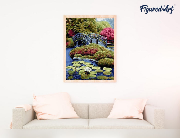 Malen nach Zahlen 40x50cm ohne Keilrahmen Figured’Art Die Nihonbashi Brücke in Japan - Kidis Art