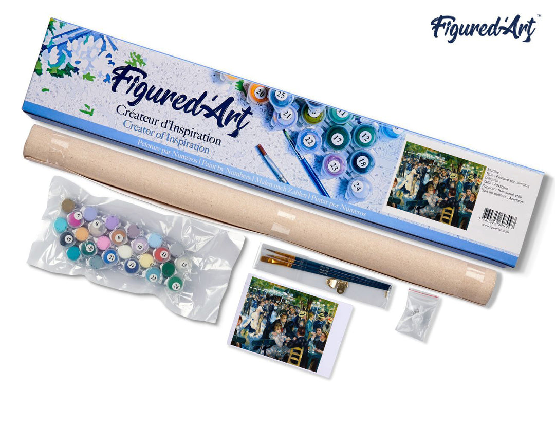 Malen nach Zahlen 40x50cm ohne Keilrahmen Figured’Art Renoir - Bal du Moulin de la Galette