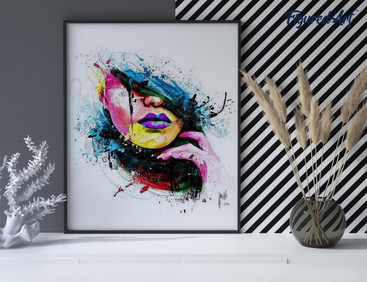 Malen nach Zahlen 40x50cm ohne Keilrahmen Figured’Art Weibliches Gesicht - Kidis Art