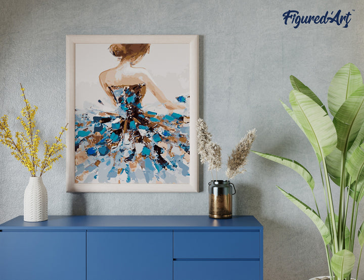 Malen nach Zahlen 40x50cm auf Keilrahmen gespannt Figured’Art Tänzerin