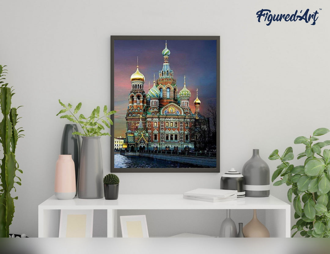 Malen nach Zahlen 40x50cm ohne Keilrahmen Figured’Art Russische Kirche