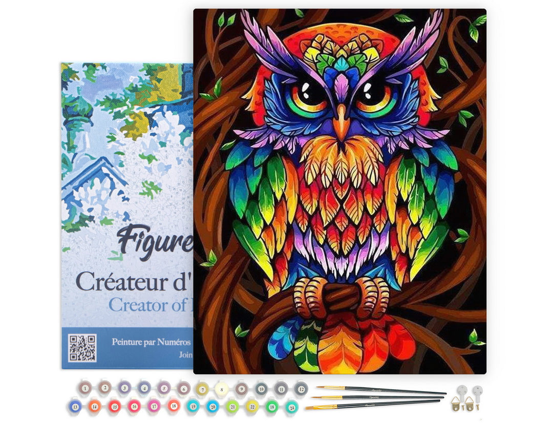 Figured'Art Malen Nach Zahlen 40x50cm Eule Keilrahmen - Kidis Art