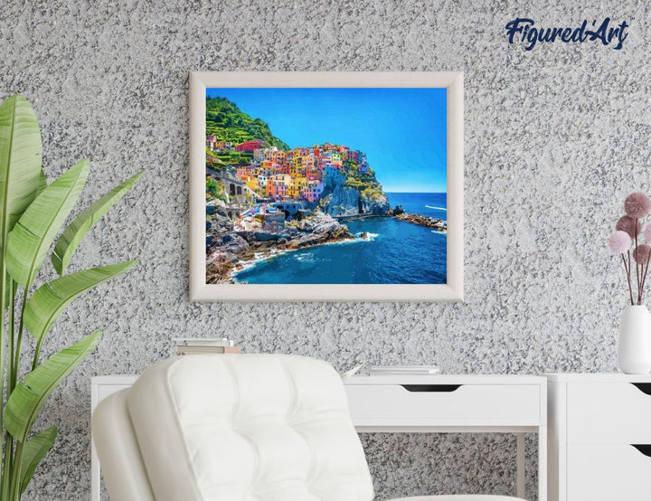 Malen nach Zahlen 40x50cm ohne Keilrahmen Figured’Art Dorf der fünf Erden - Kidis Art