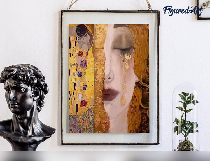 Malen nach Zahlen 40x50cm auf Keilrahmen gespannt Figured’Art Gustav Klimt