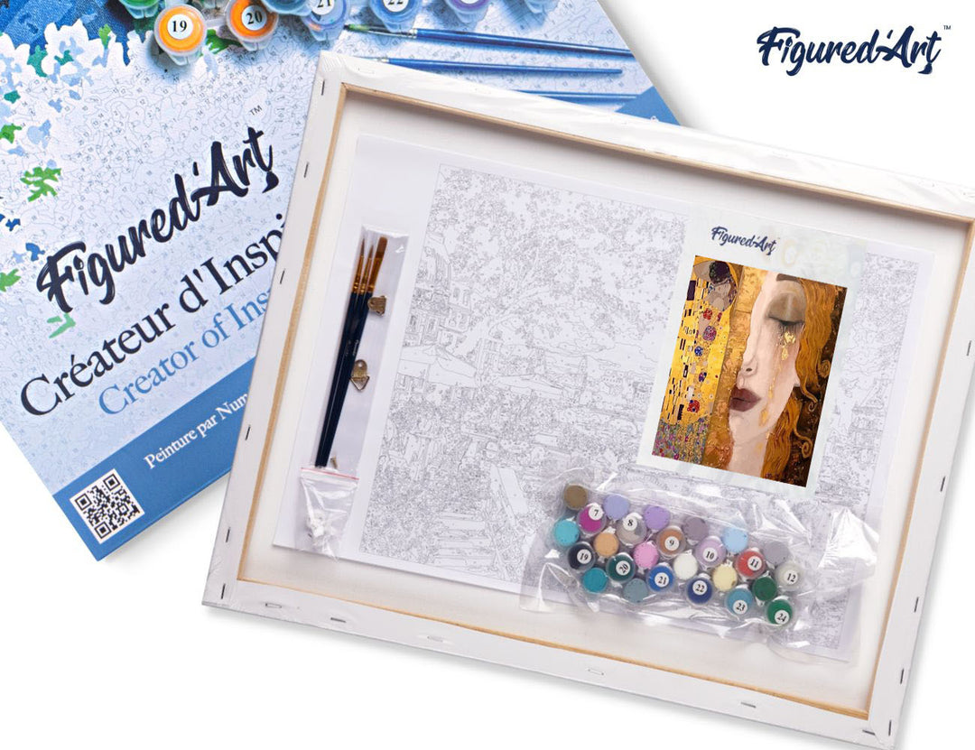 Malen nach Zahlen 40x50cm auf Keilrahmen gespannt Figured’Art Gustav Klimt