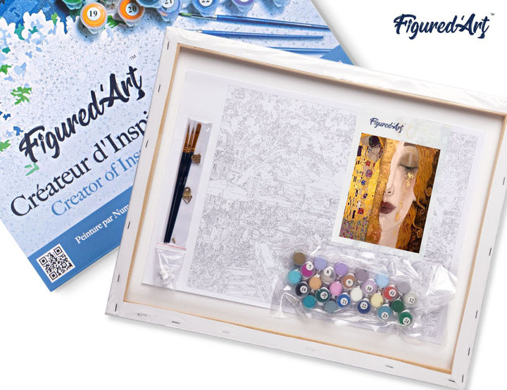 Malen nach Zahlen 40x50cm auf Keilrahmen gespannt Figured’Art Gustav Klimt