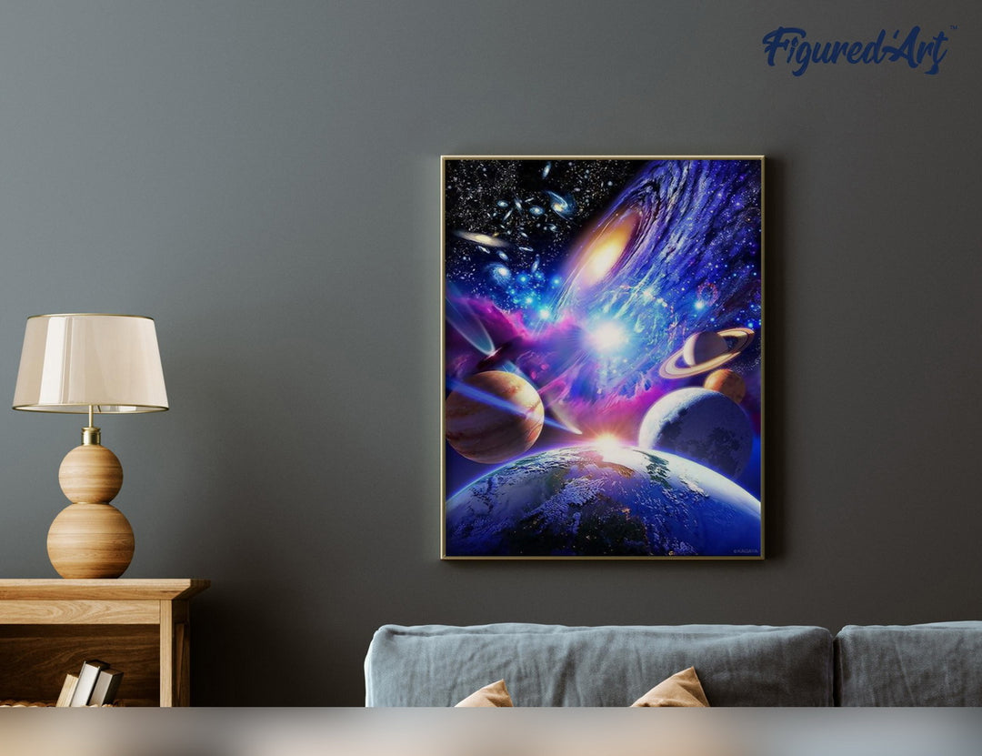 Malen nach Zahlen 40x50cm ohne Keilrahmen Figured’Art Sonnensystem 2