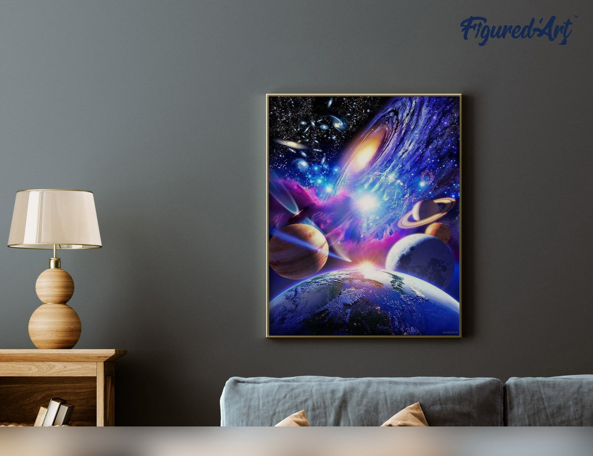 Malen nach Zahlen 40x50cm ohne Keilrahmen Figured’Art Sonnensystem 2 - Kidis Art