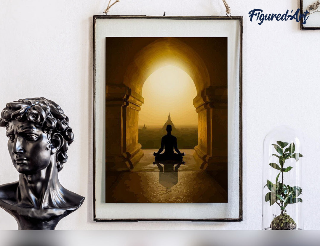 Malen nach Zahlen 40x50cm ohne Keilrahmen Figured’Art Buddhismus in Asien - Kidis Art