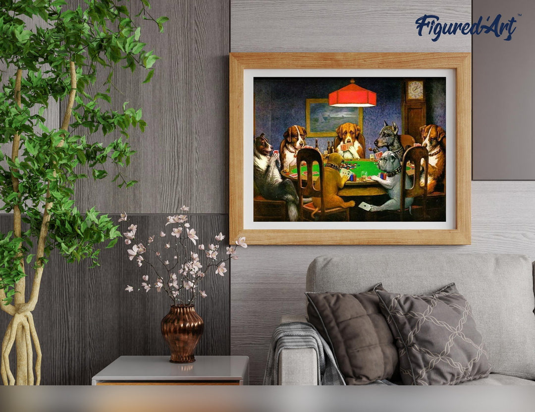 Malen nach Zahlen 40x50cm ohne Keilrahmen Figured’Art Poker spielende Hunde
