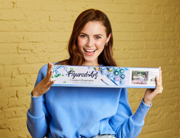 Malen nach Zahlen 40x50cm ohne Keilrahmen Figured’Art Die Erholung im Garten