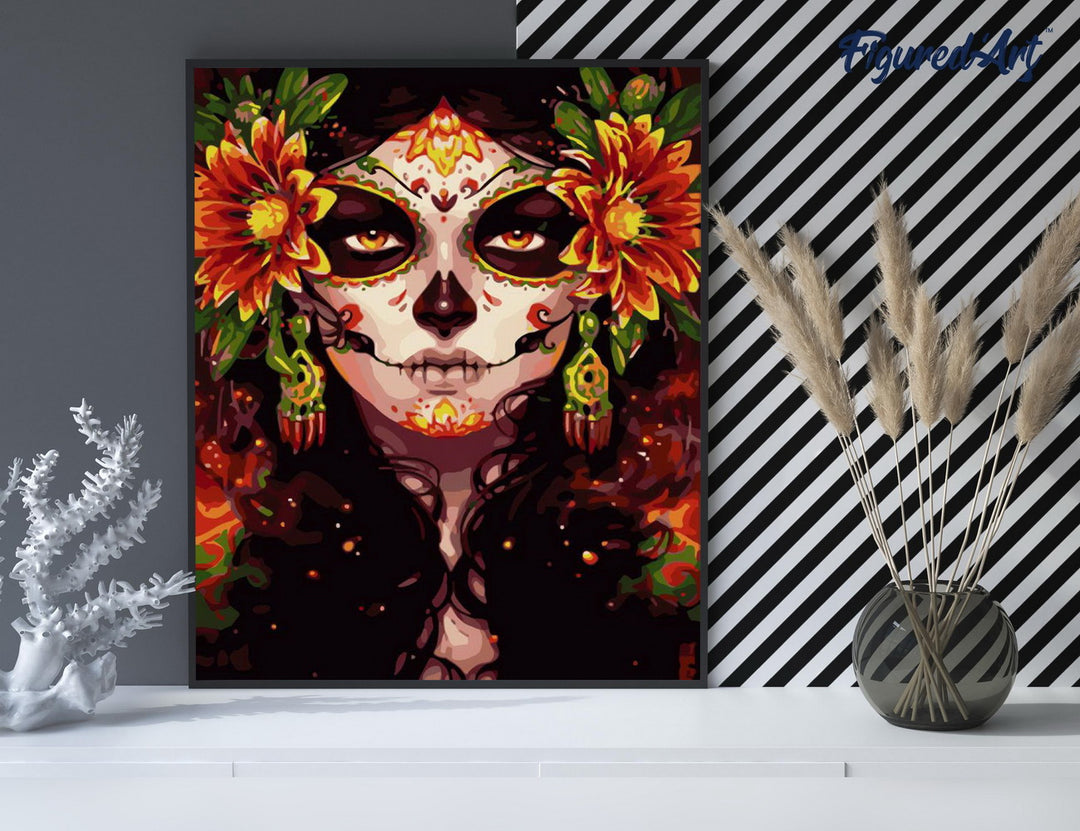 Malen nach Zahlen 40x50cm ohne Keilrahmen Figured’Art Sicht und Blumen