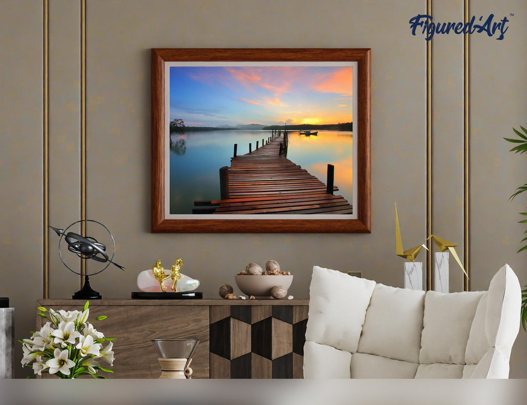 Malen nach Zahlen 40x50cm ohne Keilrahmen Figured’Art Pfad auf dem Wasser