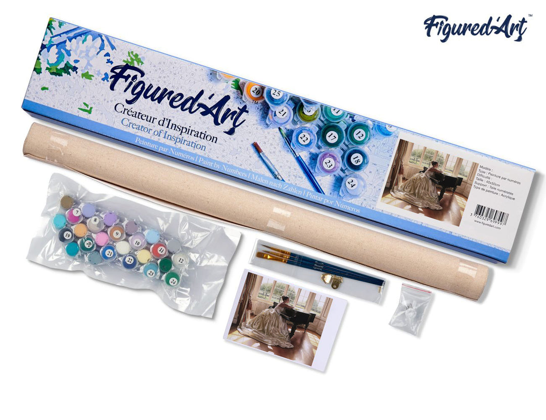 Malen nach Zahlen 40x50cm ohne Keilrahmen Figured’Art Ehrgeiz eines jungen Pianisten