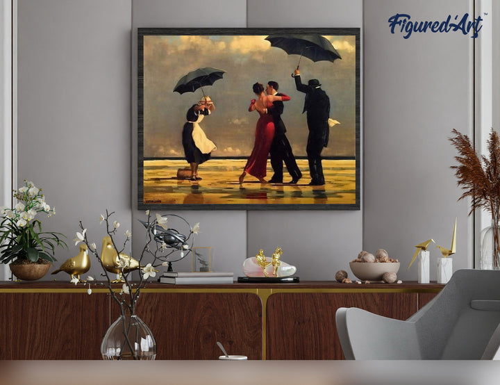 Malen nach Zahlen 40x50cm ohne Keilrahmen Figured’Art Retro Tänzer auf dem Strand