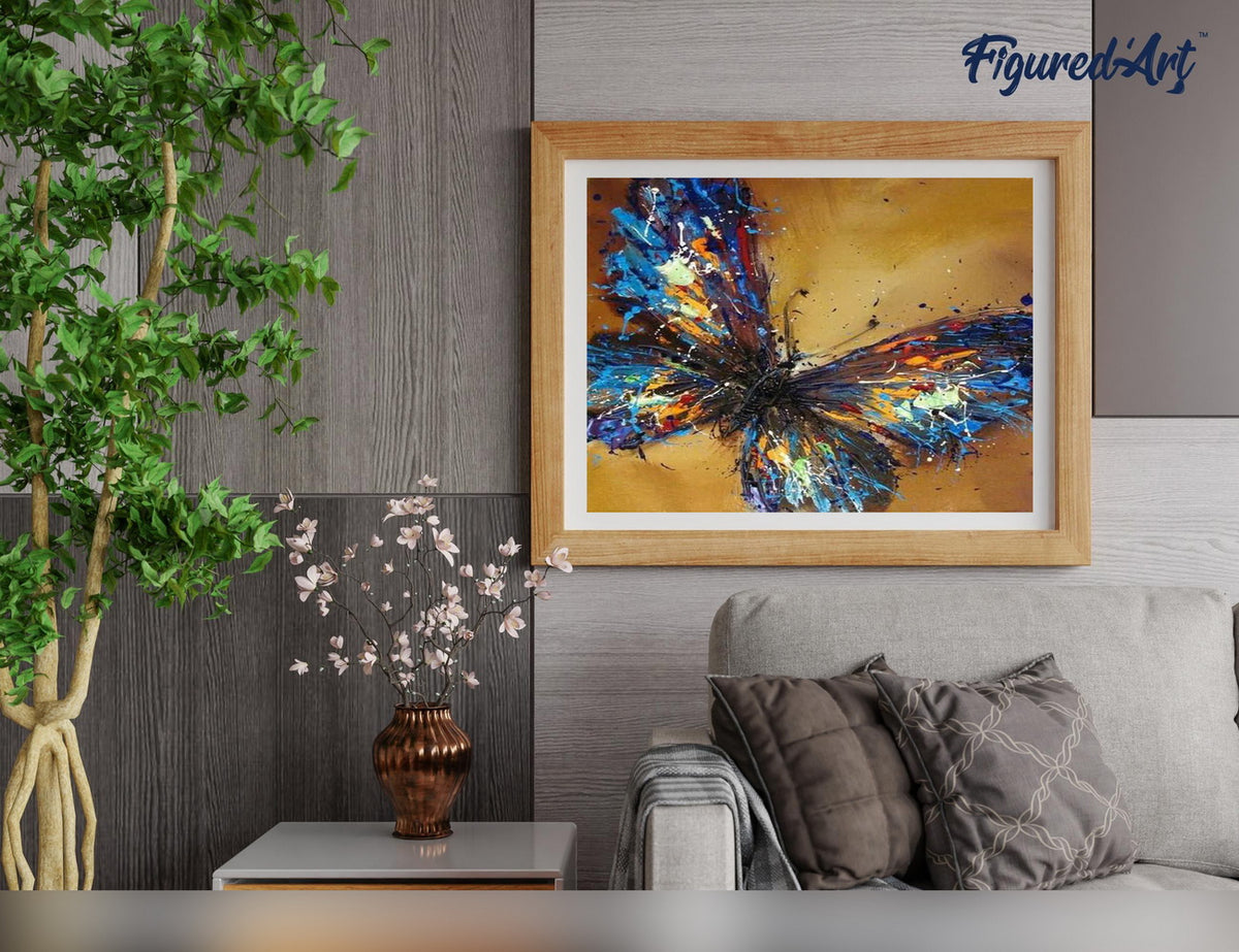 Malen nach Zahlen 40x50cm ohne Keilrahmen Figured’Art Schmetterling Farben - Kidis Art
