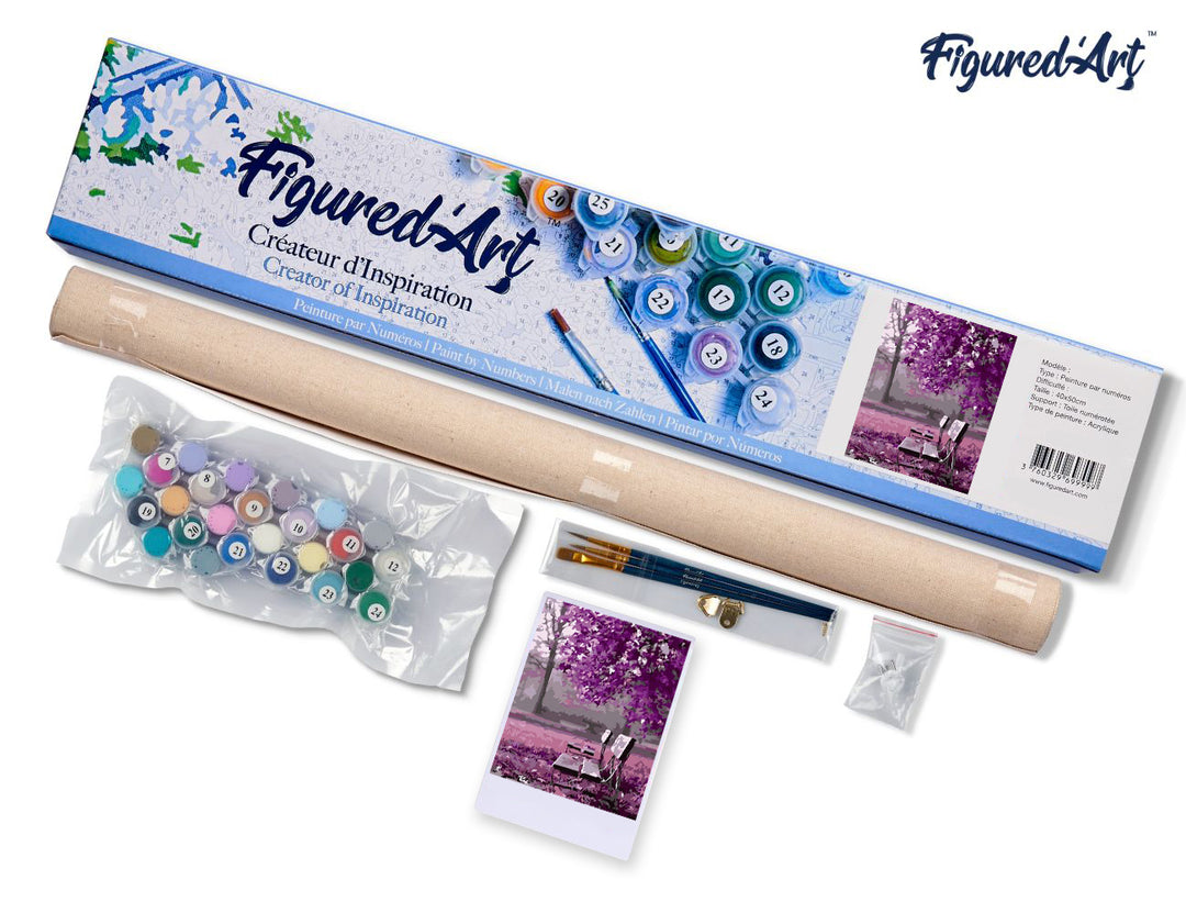 Malen nach Zahlen 40x50cm ohne Keilrahmen Figured’Art Bank im Park