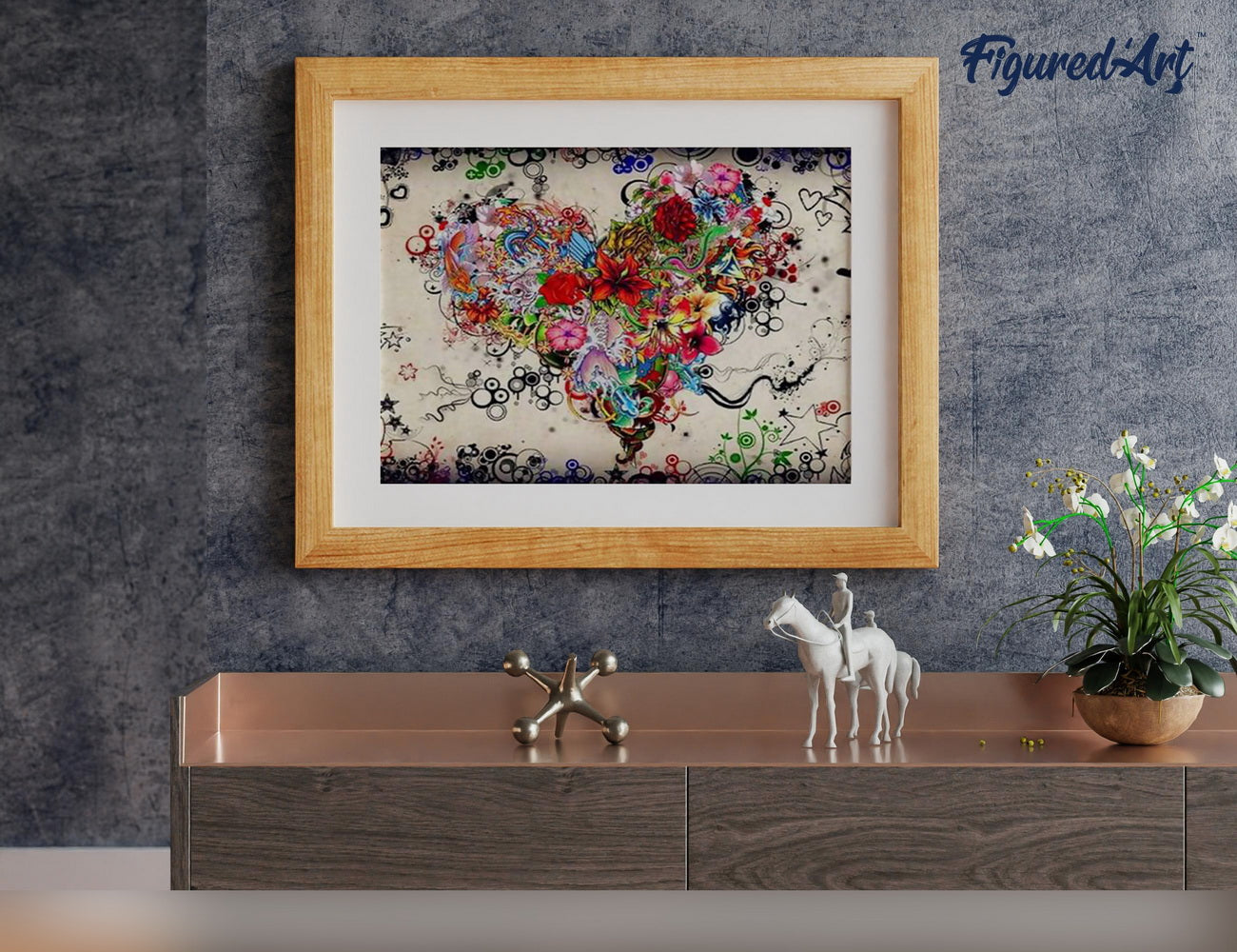 Malen nach Zahlen 40x50cm ohne Keilrahmen Figured’Art Blumenherz - Kidis Art