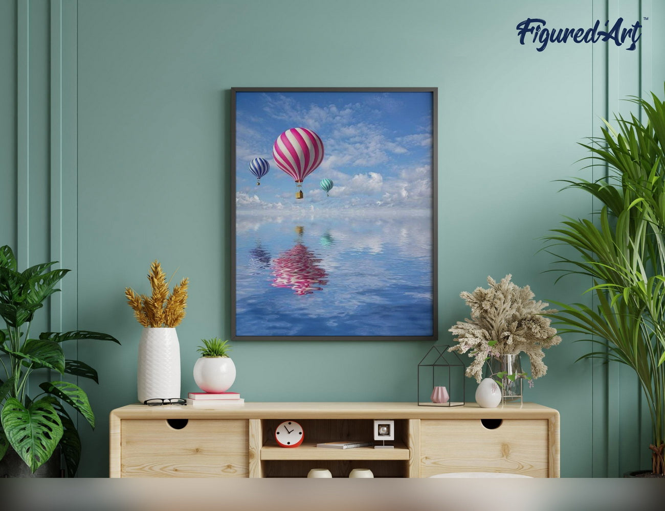 Malen nach Zahlen 40x50cm ohne Keilrahmen Figured’Art Flug im Luftballon - Kidis Art