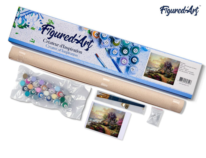 Malen nach Zahlen 40x50cm ohne Keilrahmen Figured’Art Im Reich der Feen