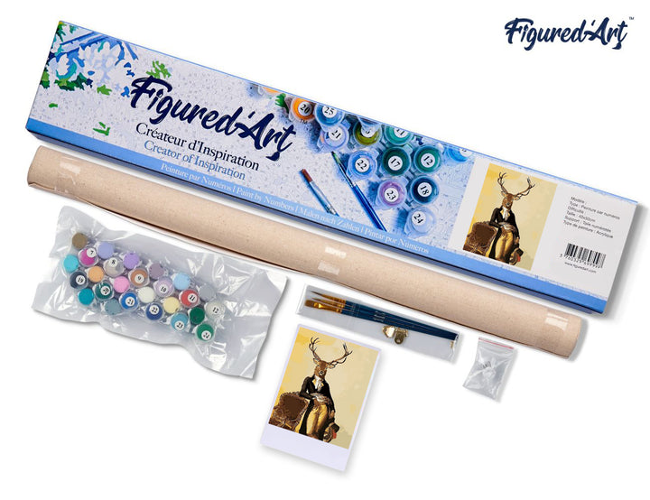 Malen nach Zahlen 40x50cm ohne Keilrahmen Figured’Art Der Hirsch Dandy