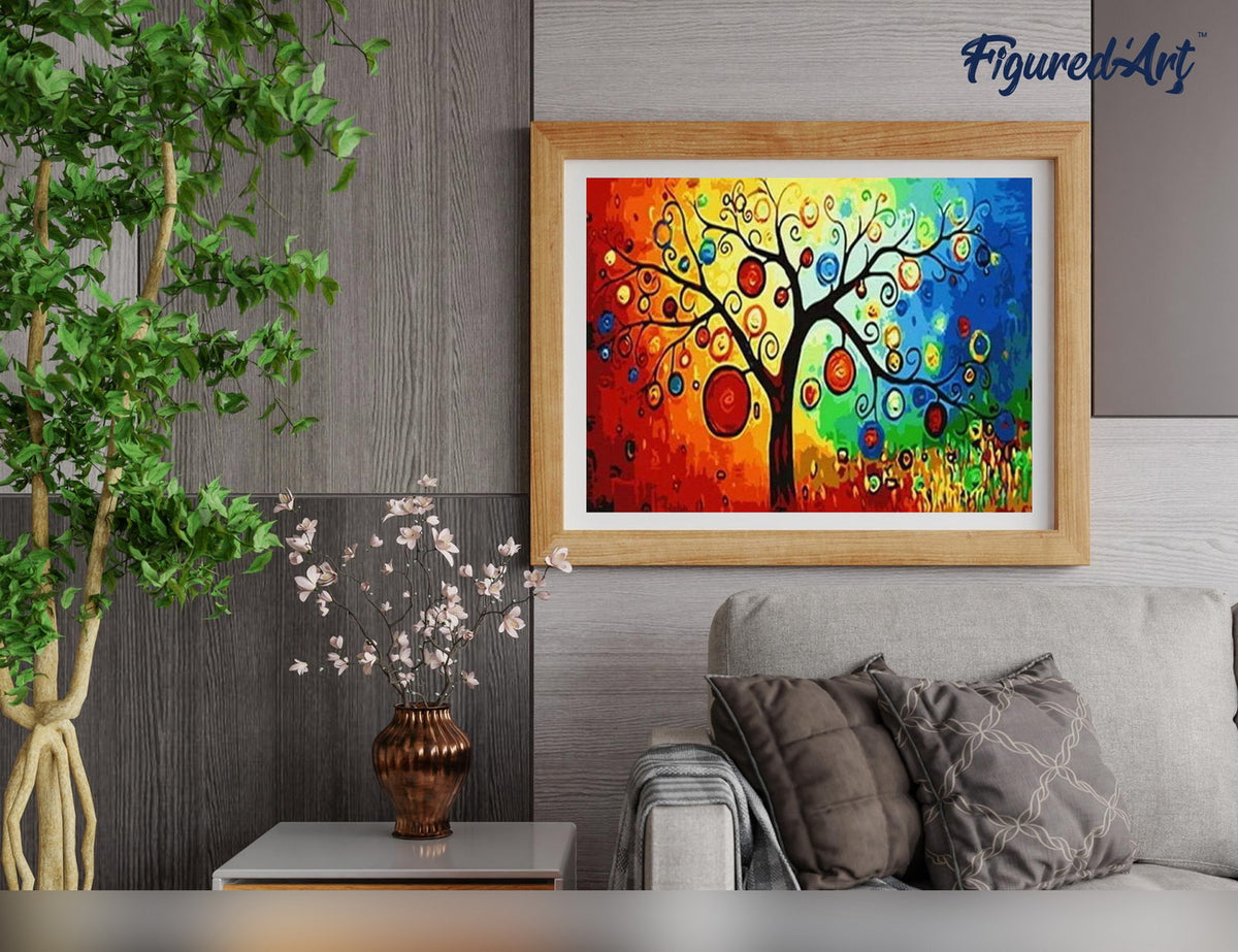 Malen nach Zahlen 40x50cm ohne Keilrahmen Figured’Art Hängende Lampen - Kidis Art