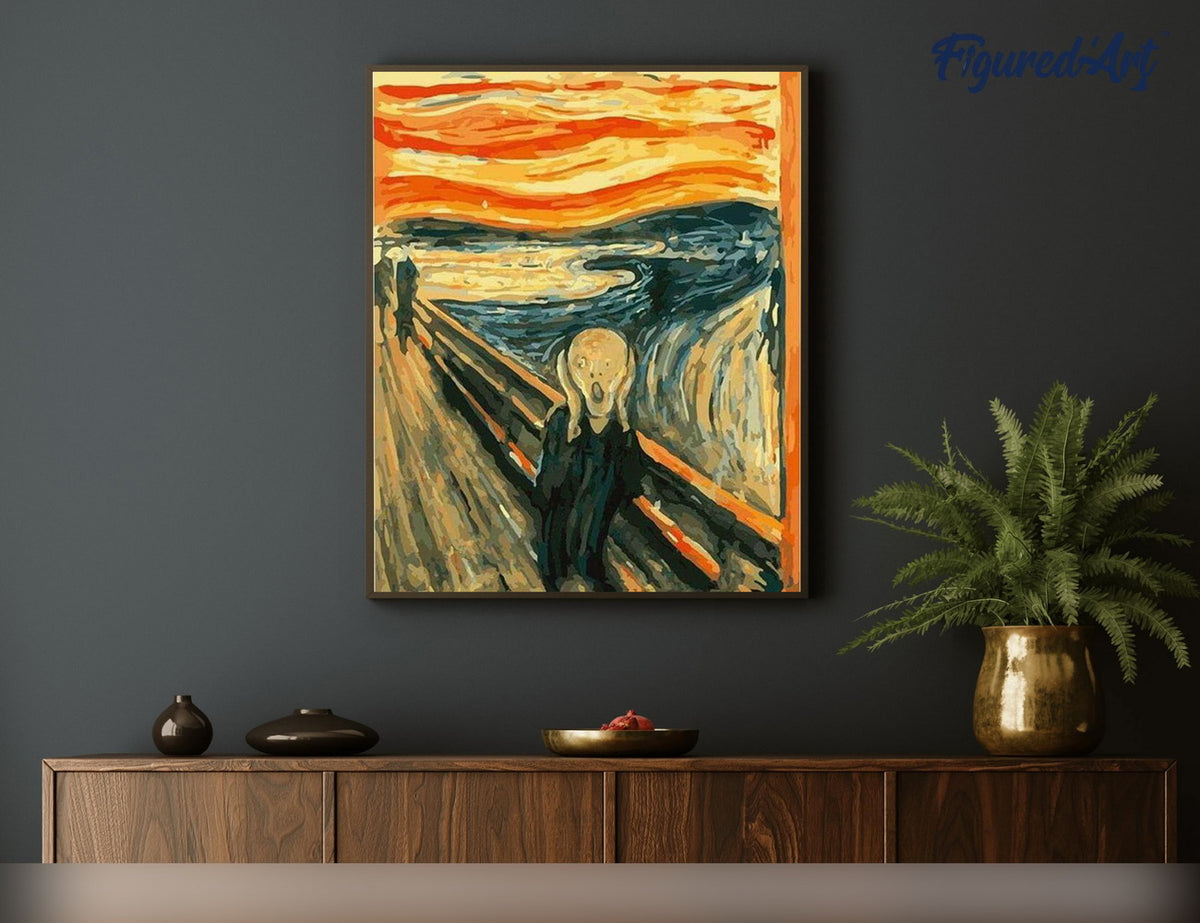 Malen nach Zahlen 40x50cm ohne Keilrahmen Figured’Art Der Schrei - Kidis Art