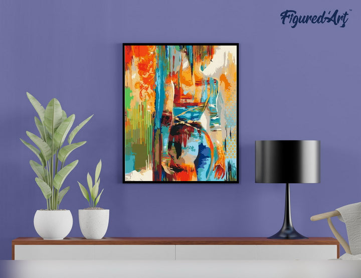 Malen nach Zahlen 40x50cm ohne Keilrahmen Figured’Art Bunte Schönheit