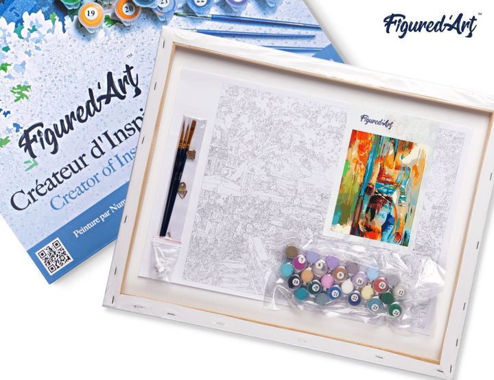 Malen nach Zahlen 40x50cm auf Keilrahmen gespannt Figured’Art Bunte Schönheit