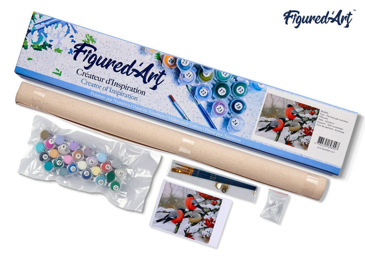 Malen nach Zahlen 40x50cm ohne Keilrahmen Figured’Art Rote Vögel 2